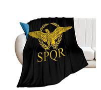 Lawenp Empire Romain sénat SPQR Drapeau Flanelle Jeter Couverture Douce Confortable en Peluche Couverture de lit pour canapé canapé Chambre 80 "x 60"