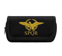 Lawenp Empire Romain sénat SPQR Drapeau Porte-Crayon Double Fermeture éclair Stylo Sac Grande capacité Porte-Stylo Papeterie Sac pour Bureau à Domicile