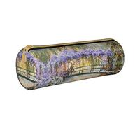 Lawenp Étui à Crayons cylindrique en Cuir Automne Paysage Mur Art Motif Portable Bureau Papeterie Pochette Stylo Pochette Fournitures Scolaires