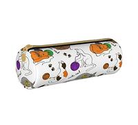 Lawenp Étui à Crayons cylindrique en Cuir Dessin animé Mignon Motif de Chat Pochette à Crayons Sac à Crayons Portable pour l'école collégiale