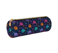 Lawenp Étui à Crayons cylindrique en Cuir Motif de Fleurs Sac de Rangement pour Crayons Durable Pochette à Crayons Fournitures Scolaires