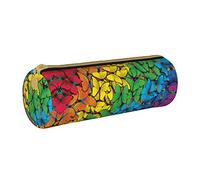 Lawenp Étui à Crayons cylindrique en Cuir Motif Papillon coloré Sac de Rangement pour Crayons Durable Organisateur de Rangement pour Pochette à Crayons