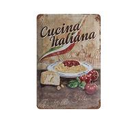 Lawenp Fast Food Shop Cuisine Italienne Nouveauté Métal Tin Soupirs Plaque Affiche pour La Maison Cuisine Diner Bar Pub, Man Cave Décoration Murale 12 × 8 Pouces