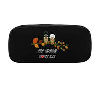 Lawenp Hibou Mon Oncle m'aime Pochettes à Crayons étui à Stylo en Cuir PU Sac de Rangement cosmétique Portable