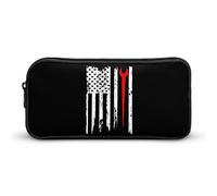 Lawenp Ironworker Profession USA Drapeau Crayon Stylo Cas Portable Grande Capacité Stylo Poche Papeterie Organisateur Maquillage Sac avec Zip