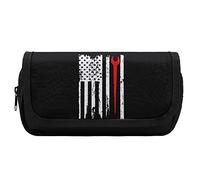 Lawenp Ironworker Profession USA Drapeau Porte-Crayon Double Fermeture éclair Stylo Sac Grande capacité Porte-Stylo Papeterie Sac pour Bureau à Domicile