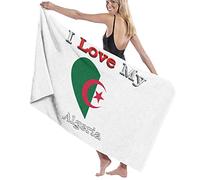 Lawenp J'aime Mon Algérie Coeur Drapeau Serviette De Plage en Plein Air Plage King Size Serviette De Bain