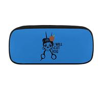 Lawenp Je Vais Te Couper Le crâne Pochettes à Crayons étui à Stylo en Cuir PU Sac de Rangement cosmétique Portable