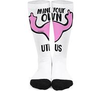 Lawenp Mind Your Own Uterus Pro Choice Féministe Womens Rights Hommes Crew Sock Épais Bas Chaussettes d'humidité Compression Running Sock Cosplay Parade