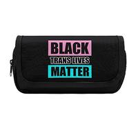 Lawenp Noir Trans Lives Matter Porte-Crayon Double Fermeture éclair Stylo Sac Grande capacité Porte-Stylo Papeterie Sac pour Bureau à Domicile