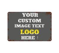 Lawenp Plaques Meta Tin personnalisées Ajoutez votre propre nom de texte personnalisé Image Logo Plaques de rue avec photo pour décoration murale d'art rétro à la maison en plein air 8 x 12 pouces