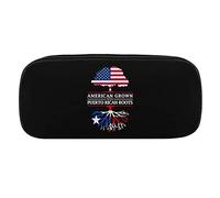 Lawenp Pochettes à Crayons Drapeau américain de Porto Rico, étui à stylos en Cuir PU, Sac de Rangement cosmétique Portable