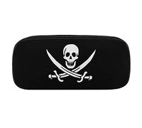Lawenp Pochettes à Crayons Drapeau Pirate Jack Rackham, étui à stylos en Cuir PU, Sac de Rangement cosmétique Portable