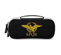 Lawenp Roman Empire Sénat SPQR Drapeau Étui à Crayons Sac à Stylo Portable avec Fermeture éclair Trousse de Maquillage de Voyage Organisateurs de Papeterie pour Le Bureau à Domicile