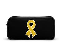 Lawenp Ruban de Sensibilisation au Cancer de l'enfance étui à Stylo à Crayons Portable Grande capacité Pochette à Stylo Papeterie Organisateur Trousse de Maquillage avec Fermeture éclair