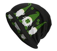 Lawenp Trois Gnomes Tenant des trèfles Bonnet d'hiver en Tricot pour Hommes et Femmes Bonnets Doux et Chauds pour Temps Froid
