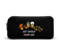 Lawenp Trousse à Crayons Motif Hibou Mon Oncle m'aime, Jolie Pochette à stylos, Sac à cosmétiques, boîte à Crayons, Organisateur pour Voyage et Bureau