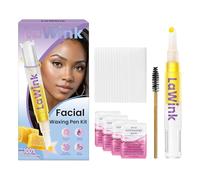 LaWink Baguette de Cire Naturelle pour Sourcils, Kit d'Épilation avec Stylo au Sucre, 20 Bandes de Coton + 4 Lingettes pour Enlever les Poils Indésirables