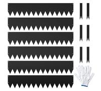 Lawn Edging Bordure de Paysage en Acier for Jardin, 6 pièces, jauge à Marteau 40x8 Pouces avec Clips et Gants for pelouse (20 Pieds au Total)