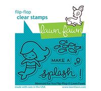 Lawn Fawn Clear Stamps 3"X2"-Mermaid For You Flip-Flop