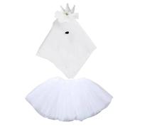 Lawn Geese Outfits, Wedding Animal Dress, 45cm/17.71 Inch 30cm/11.81 Inches White Veil Skirt Costume, Cute Party Accessories, Charming Décor Accent, 2-Piece Set for Outdoor Yard and Porch Celebrations