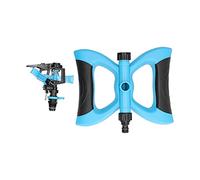 Lawn Sprinkler Nozzle | 360 Degree Rotating Automatic Irrigation for Garden/Yard/Nursery | Rocker Sprinkler with Adjustable Spray Distance & Stable Base (Blue)