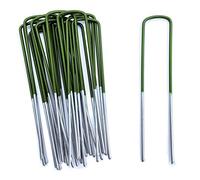 Lawn World - 20 demi-vert, gazon artificiel piquets de fixation métal galvanise 150mm x 30mm x 3mm