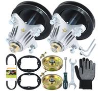 LAWNEAGLE Lot de 2 kits de montage de broche graissée 918-04822B avec poulie de renvoi 756-04129B 954-04060C - Bague de renfort de broche de pont de courroie de rechange 918-04822 MTD 918-04822A pour