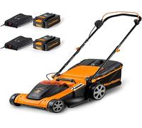 Lawnmaster CLMF4841E Tondeuse sans fil 48 V Max 2x24 V 4,0 Ah 41 cm 450 m² mulching 42 L hauteur réglable 6 niveaux 22-72 mm