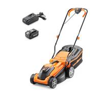 LawnMaster MX Tondeuse à Gazon sans Fil 24 V 34 cm avec Batterie Lithium-ION MX 24 V 4,0 Ah, Chargeur Rapide et Rouleau arrière Batterie puissante pour Petites et Moyennes pelouses (Tondeuse 34 cm)