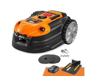 Lawnmaster OcuMow®18 Tondeuse Robotique sans Fil de Limite 500 m², 2 Ah Batterie, Navig. Optique, Évitement d'obstacles, Station de Charge Auto, Zone Interdite, WiFi & Bluetooth App