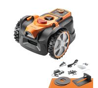 LawnMaster Robot Tondeuse avec Navigation par caméra, Application et Station de Charge. Charge Automatique. sans Fil de délimitation. Commande par écran LCD. pour pelouses jusqu'à 500 m²