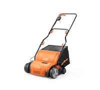 LawnMaster Scarificateur de pelouse 1350 W, râteau à Gazon, aérateur, scarificateur électrique avec 33 cm de Largeur de Travail, Accessoires interchangeables, Profondeur de Travail réglable et Sac de