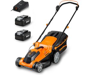 LawnMaster [SEULEMENT 199,99 € & Livraison gratuite] Tondeuse sans fil Lawnmaster CLMF2437G, 24 V, batterie V Max 2 x 4,0 Ah, 37 cm, 300 m², mulching 40 L, hauteur de coupe réglable 22-72 mm, 6 positi
