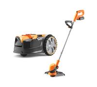 LawnMaster Tondeuse Robot DM16-300 sans Fil Périphérique - Pack 2-en-1 avec Coupe-Bordures sans Fil MX 24V