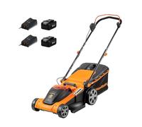 LawnMaster Tondeuse sans Fil 48V 41cm, Mulching | Moteur 48V puissant, incl. kit mulching & bac 41L, 6 hauteurs coupe, sac pliable, conception robuste, sans entretien.