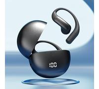 Lawnoval AI Translator Écouteurs avec traduction vocale bidirectionnelle en temps réel, design ABS compact, voyage d'affaires et réunions, crochet d'oreille sécurisé, noir