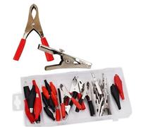 Lawnoval Assortiment de 30 pinces de test électriques et connecteurs de bornes de batterie avec pinces crocodiles dans une boîte de rangement réutilisable pour projets électriques d'atelier