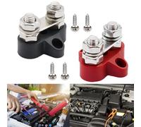 Lawnoval Bornier de distribution d'alimentation isolé avec goujon de 5/16" en nylon robuste pour connexions de câble de batterie, rouge et noir