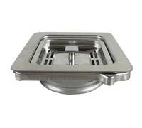 Lawnoval Bouchon adaptateur carré pour évier en acier inoxydable avec joint d'étanchéité pour déchets alimentaires, 110 x 110 mm