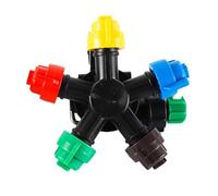 Lawnoval Buse de pulvérisation avec support de serrage à charnière à 5 buses, 14 x 15 mm, filetage à dos et perche, pour buse de pulvérisation plate en plastique pour jardin et agriculture pour B