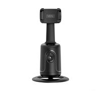 Lawnoval Cardan de suivi automatique du visage à 360° pour smartphones de 40 à 80 mm, suivi IA avec base trépied, batterie 1200 mAh pour vidéo (noir)