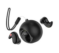 Lawnoval Casque de sommeil sans fil avec réduction de bruit 5.3, design ergonomique en ABS, étui de chargement sphérique, batterie externe, cordon de sangle, noir