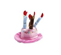 Lawnoval Chapeau d'anniversaire pour animaux de compagnie pour chiens et chats - Réglable pour gâteau en peluche douce - Bleu ou rose - 20 x 18 cm - Pour fête, photos et célébrations
