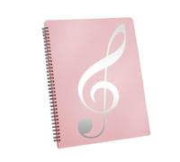 Lawnoval Classeur de partitions de musique flexible 40 pages A4 avec clip en ABS résistant à l'eau pour partitions et carnets de notes Noir/rose