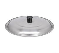 Lawnoval Couvercle en acier inoxydable pour casserole, wok, poêle à frire et cocotte avec bouton en plastique noir, passe au lave-vaisselle (34 cm)