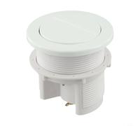 Lawnoval Double bouton poussoir de chasse d'eau, double tuyau pneumatique de type pneumatique chromé, design rond pour réservoir dissimulé, matériau ABS (blanc)