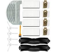 Lawnoval Ensemble de pièces de rechange pour aspirateur robot compatible avec Ultenic T10, comprend 2 brosses principales, 4 filtres HEPA, 4 brosses latérales, 4 chiffons de serpillère, 4 sacs à