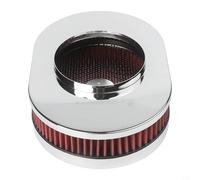 Lawnoval Filtre à air ovale de 30,5 x 5,1 cm avec connecteur de 12,7 à 45,7 cm, filtre d'admission d'air à haut débit pour performance du moteur, filtre ovale de rechange en rouge/noir (B)