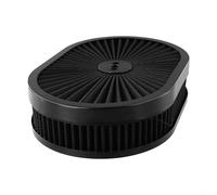 Lawnoval Filtre à air ovale de 30,5 x 5,1 cm avec connecteur de 12,7 à 45,7 cm, filtre d'admission d'air à haut débit pour performance du moteur, filtre ovale de rechange en rouge/noir (A)